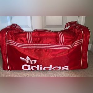 Adidas Unisex Red Duffel Bag
